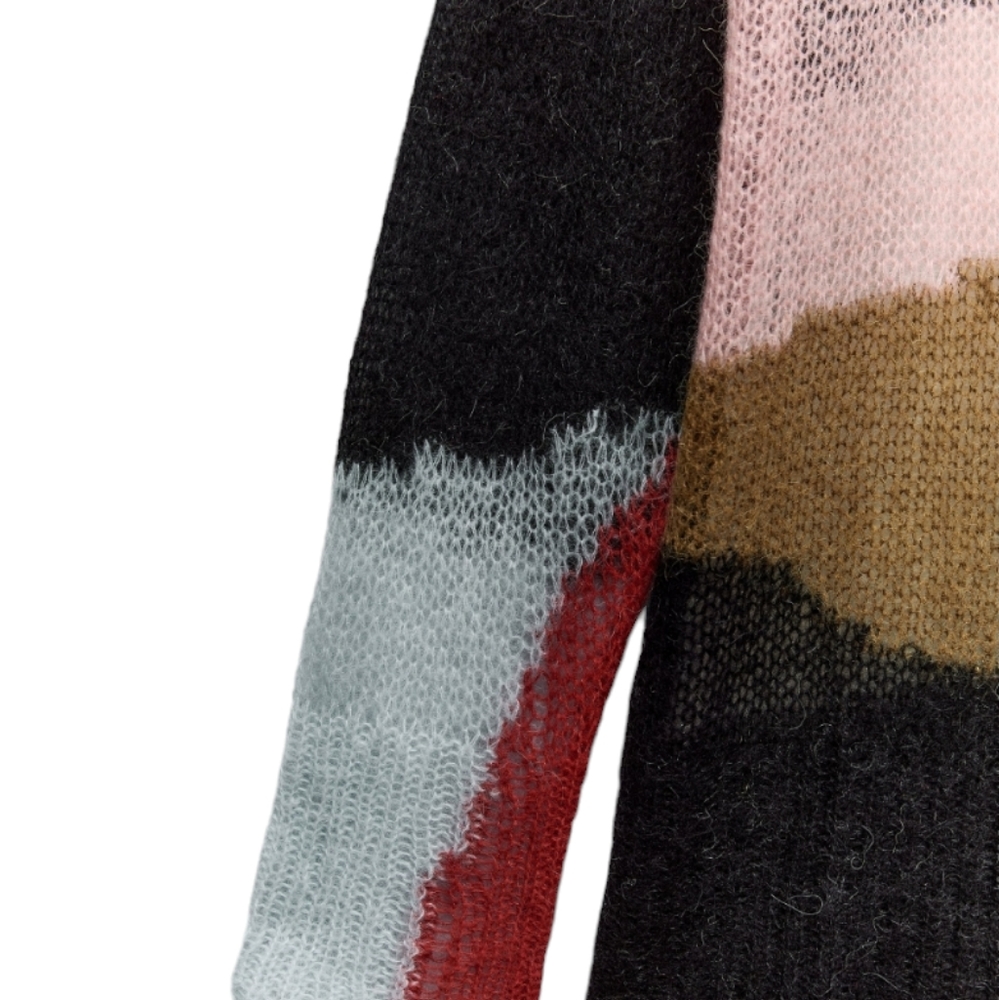 Zara Colorblock open knit alpaca/wool sweater Size small - Picture 2 of 8